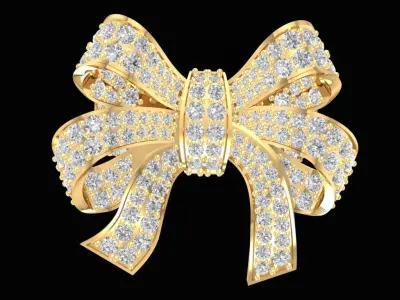 Luxury Bow Diamond Ring for Women 2253 3D print model