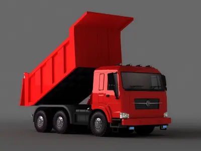 heavy sand dump construction trucks municipal vehicles  3D model