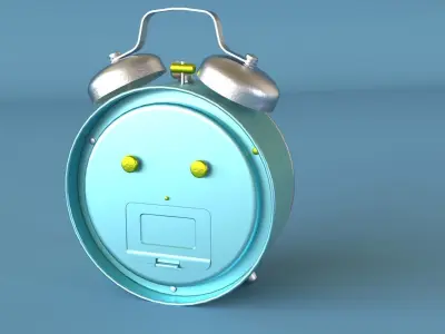 Alarm Clock 3D Model with Cinema 4d R26 Octane 3D model Low-poly 3D model