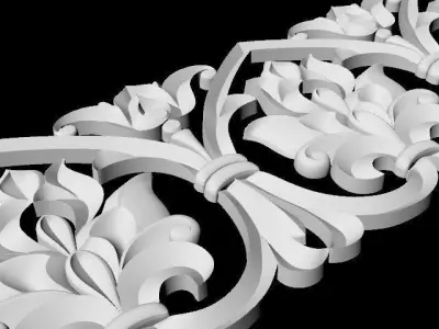 Central decor ornament for furniture 3D model 405