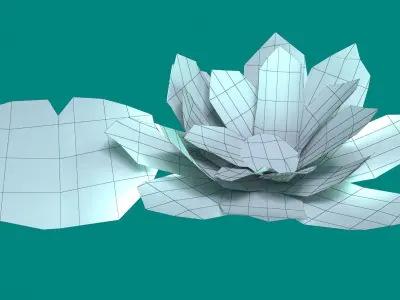 Stylized Water Lily Free low-poly 3D model