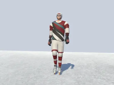 ice hockey player Rigged  Low-poly 3D model