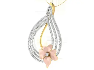 Solitaire Women Pendant 3dm STL OBJ FBX Renders Details 3D print model