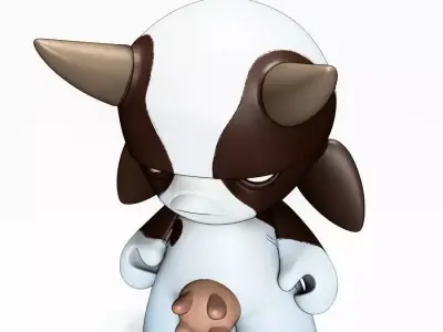Grump Cow toy 3D print model
