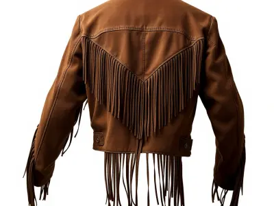 Fringed Suede Jacket Vintage Style model pack Low-poly 3D model