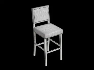 Hollomon Bar Counter Stool Low-poly 3D model