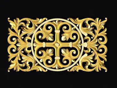 Central decor ornament for furniture 3D model 794