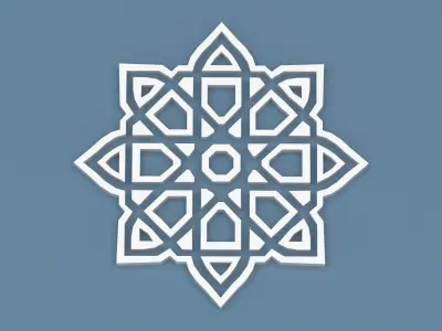 Collection of Arabic ornaments Low-poly 3D model