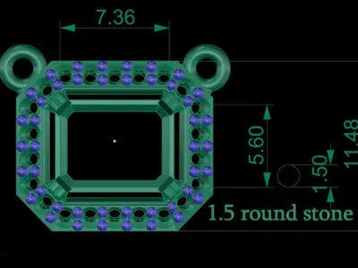 beautiful Tops pendant earring neckless 3D print model