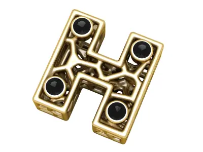 SIMPLE ALPHABET H PENDANT 3D PRINTABLE MODEL  3D print model