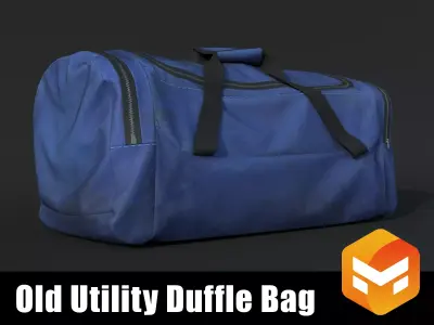 Old utility duffle bag travel hand bag for Unreal Engine Low-poly 3D model