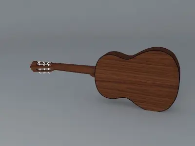 Nylon string acoustic guitar Free 3D model