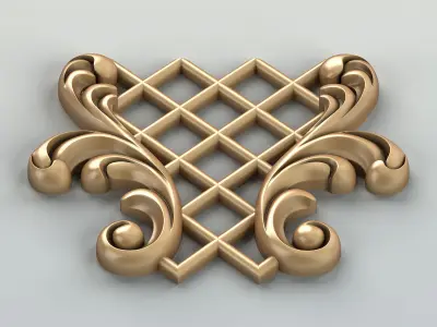 Carved decor central 038 3D model