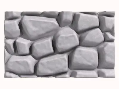 Jagged Aged Limestone Panel 3D model
