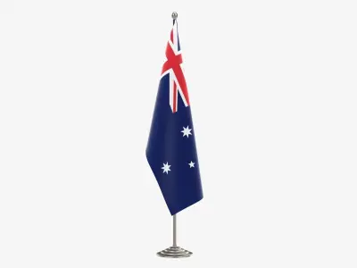 Desk flag decorative tall 3D model