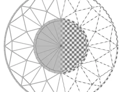 Bal Harbour Round Geometric Frame Accent Mirror BYST5344 3D model