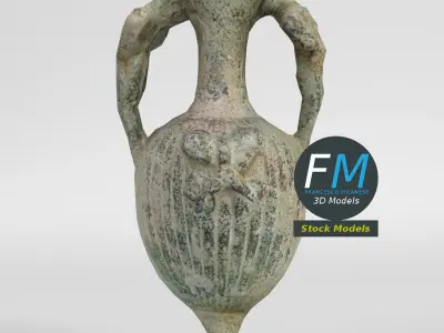 Ancient double handled amphora 3D model