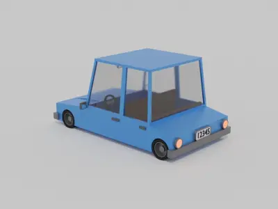 basic lowpoly car Free low-poly 3D model