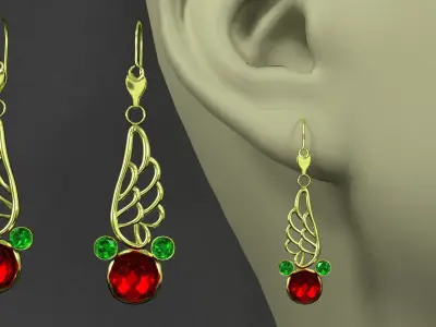 earrings eagle 3D model