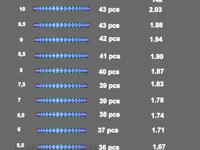 1 row diamond eternity ring with stones 3D print model