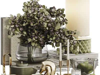 Decorative Set 023 Low-poly 3D model