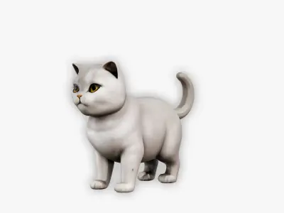Stylized Cat 3D Model Pack  7 Unique Cat Variations Low-poly 3D model