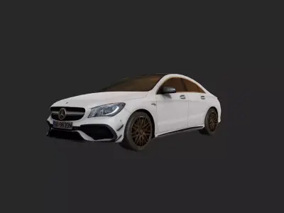 Low Poly Car 2 mercedes-benz cla wrap Low-poly 3D model