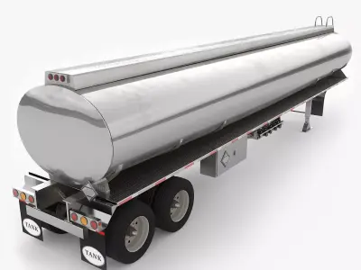 Semitrailer Tank Low-poly 3D model