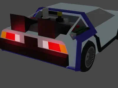 Delorean Retour Vers Le Future 2 D By DiaigueTV Free low-poly 3D model