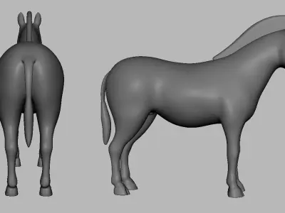 Zebra Basemesh Low-poly 3D model