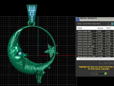 MOON STAR PENDANT 3D PRINTABLE MODEL  3D print model