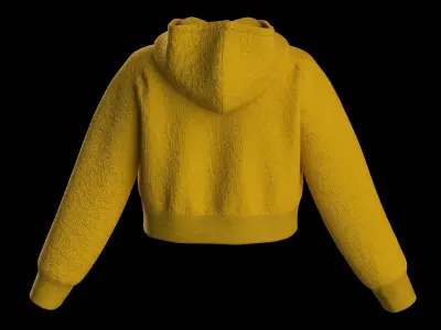 Female raglan crop hoodie 3D model