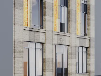 Modern building fasade 9 3D model