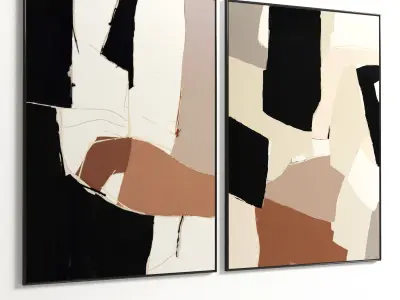Plaster Two Photo Frame 86 Low-poly 3D model