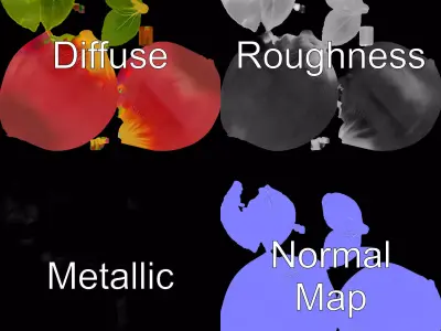 Glossy Red Apple model pack Low-poly 3D model