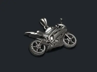 Motorcycle sport pendant basrelief 3D print model