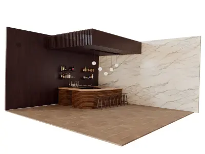 Modern Luxury Bar Interior 3D model