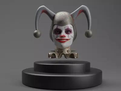 CLOWN HEAD GIRL LUXURY  Low-poly 3D model