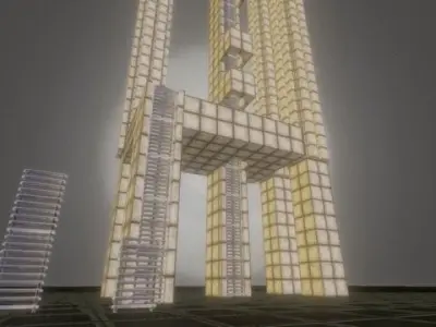 Blender Game Engine Climbing Ladders  Free low-poly 3D model