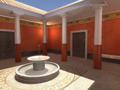 Roman House Interior VR Low-poly 3D model