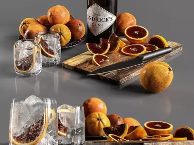 Blood oranges 3D model