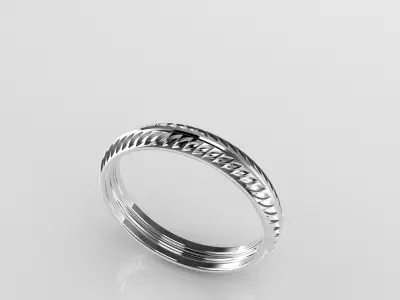 Wedding band wheat pattern  3D print model