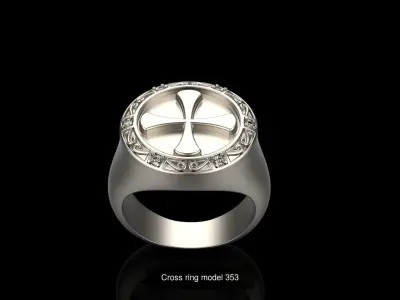 Cross ring pendant earring collection 3D Model Pack