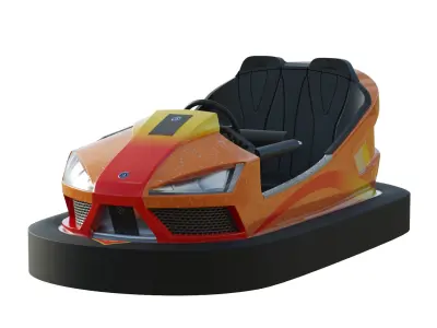 Bumper Car Orange Low-poly 3D model
