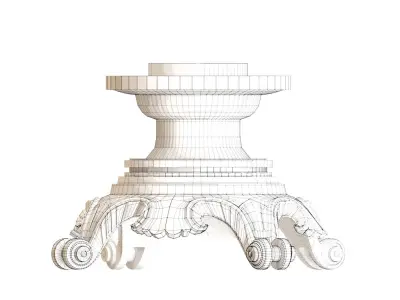 Golden decorative molded leg 3D model 3D model