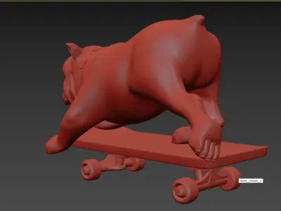 Skating dog printable 3D print model