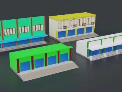 RUKO SHOP PACK LOW POLY ready for unreal engine Low-poly 3D model