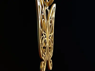 Butterfly Stylized Pendant Amulet Necklace Design 3D print model