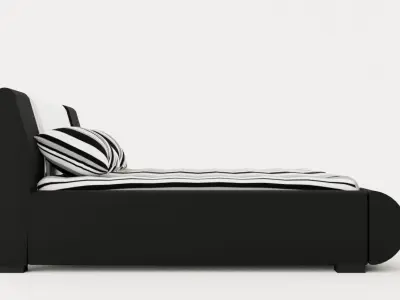 Verona Bed Frame With Storage180x200 Cm White Black Metal Low-poly 3D model