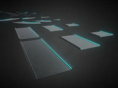 Road and Lantern Free low-poly 3D model